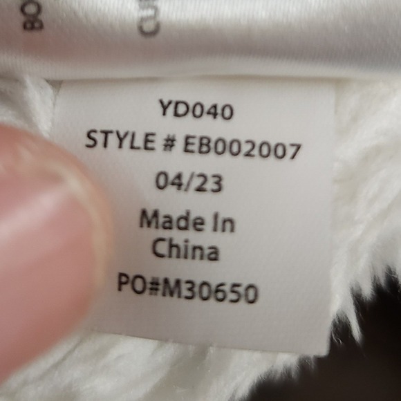 Eddie Bauer Women XL Sherpa Fleece Snap Neck Pullover Ivory Cream Cozy - Picture 10 of 11